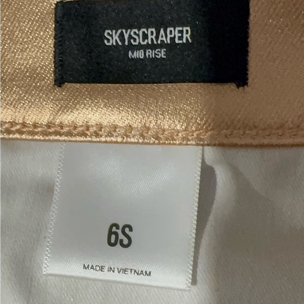 Express High Rise Metallic Rose Gold Jeans - Picture 6 of 9
